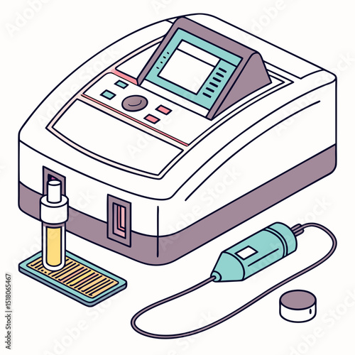 Creative ELISA Reader Vector Illustration | Clean and Modern Design for Immunoassay Testing, Laboratory Diagnostics, and Biomedical Research Projects