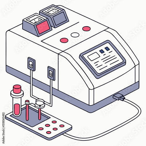Creative ELISA Reader Vector Illustration | Clean and Modern Design for Immunoassay Testing, Laboratory Diagnostics, and Biomedical Research Projects