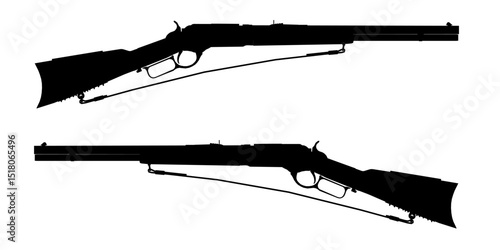 Two black guns are shown side by side. The guns are very long and have a black barrel