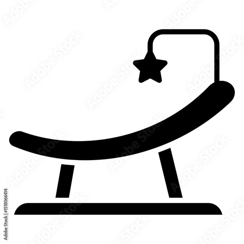 Bouncy seat icon Flat outline fill black and white