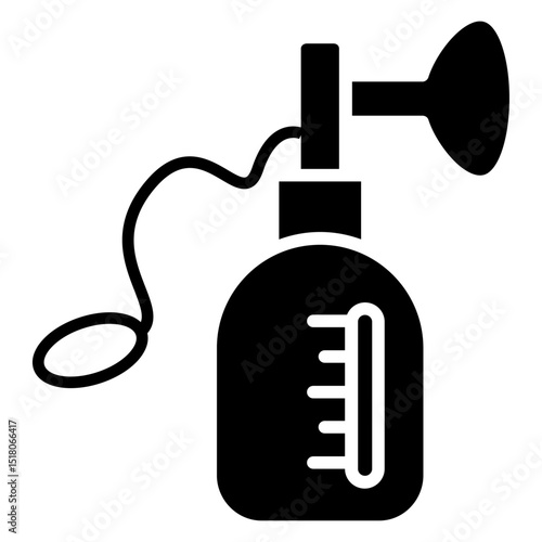 Breast pump icon Flat outline fill black and white