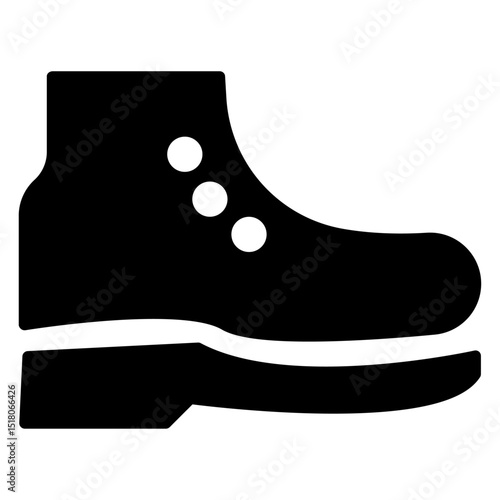 brisk boots icon Flat outline fill black and white