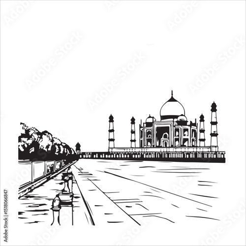 vector illustration of the agra city