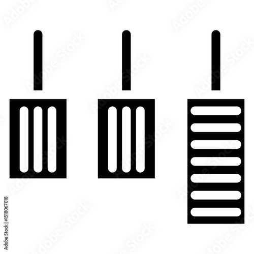 car pedal icon Flat outline fill black and white