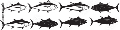 Tuna fish silhouette vector illustration
