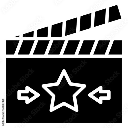 Casting call icon Flat outline fill black and white