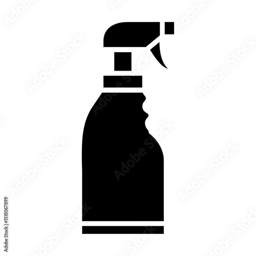 Cleaning spray icon Flat outline fill black and white