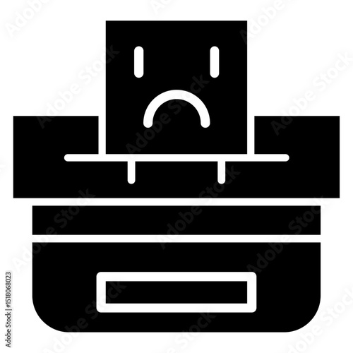 Complaint box icon Flat outline fill black and white