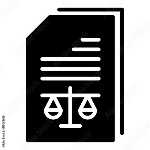 Court file icon Flat outline fill black and white