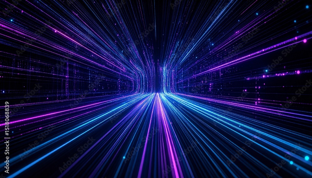 Obraz premium Dynamic abstract illustration of a glowing light tunnel, perfect for a digital background