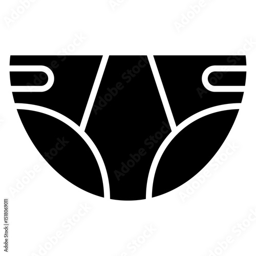 diaper icon Flat outline fill black and white