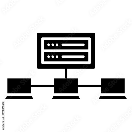 edge computing Icon Flat outline fill black and white