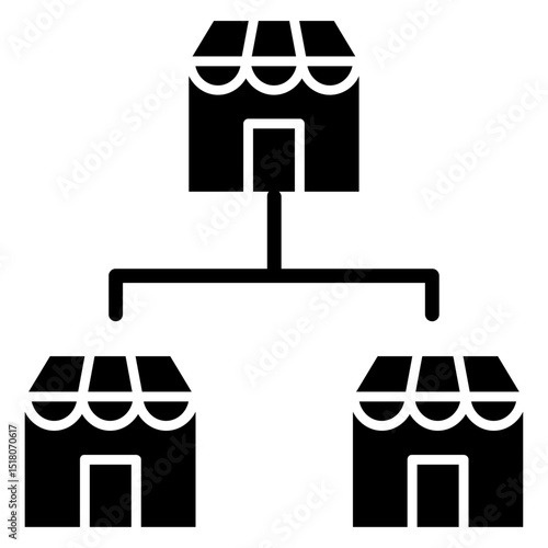 Franchise icon Flat outline fill black and white