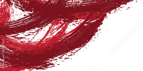 Straight red ink vector lines pack. Bloody color long and round hand-drawn brushstroke text highlights, frames, circles. Asian calligraphy brushstroke set. Eps10