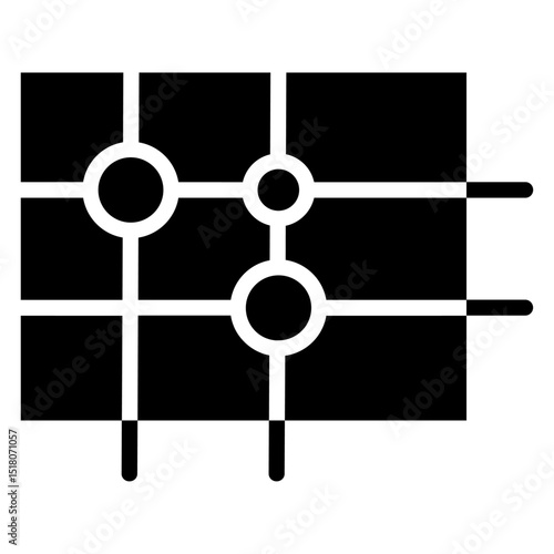 Go game icon Flat outline fill black and white