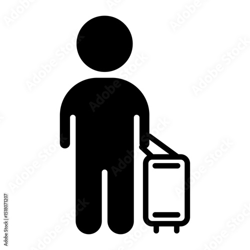 Guest icon Flat outline fill black and white