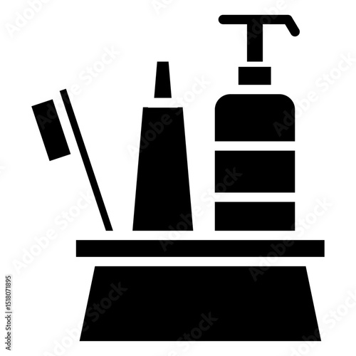 hygiene kit icon Flat outline fill black and white