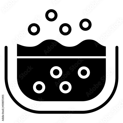Jacuzzi icon Flat outline fill black and white