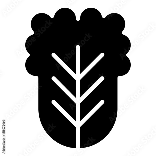 Kimchi Icon Flat outline fill black and white