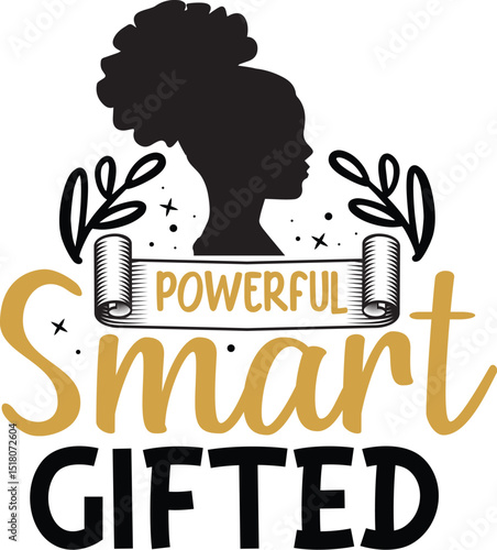 Powerful smart gifted afro woman design file