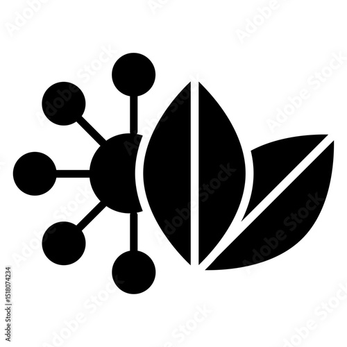 plant based protein icon Flat outline fill black and white