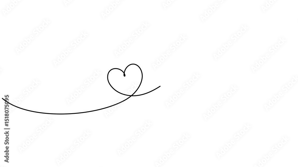 Hearts couple continuous line drawing animation. Love doodle symbol animated video. Hearts couple continuous line drawing animation. Love doodle symbol animated video.