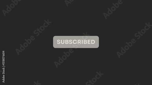 Animated subscribe button for YouTube channel on transparent or black background