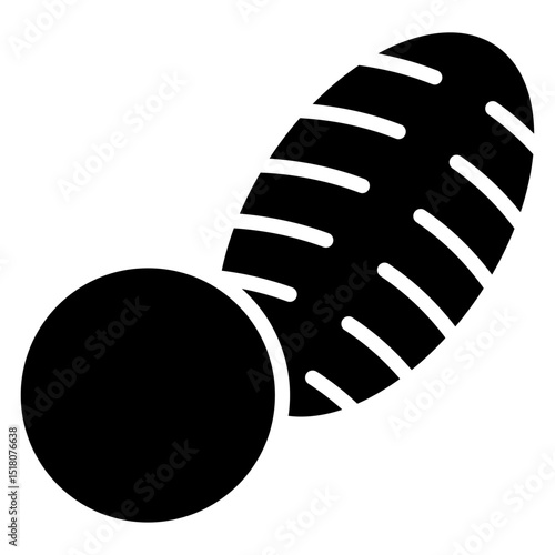 Sweet potato icon Flat outline fill black and white