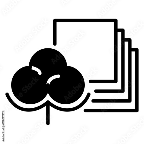 Vape cotton pads icon Flat outline fill black and white