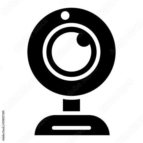 Web camera icon Flat outline fill black and white
