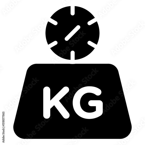 Weight icon Flat outline fill black and white