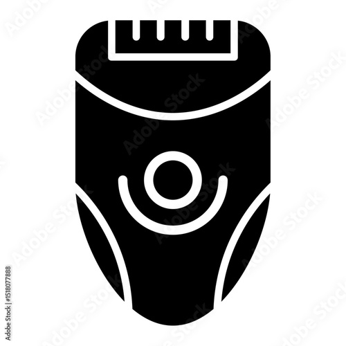 Woman electric epilator icon Flat outline fill black and white
