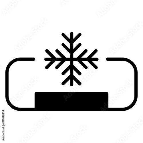 AC unit icon Flat outline fill black and white