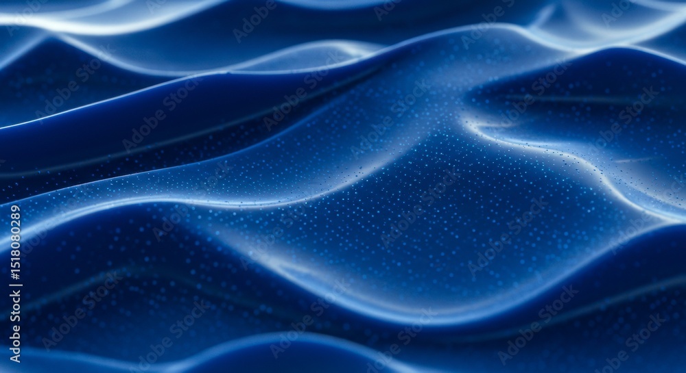 Obraz premium Abstract blue waves create a textured, fluid surface with subtle light and shadow effects, forming dynamic forms
