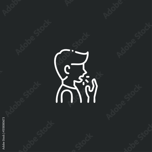 Coughing icon logo flat vector design