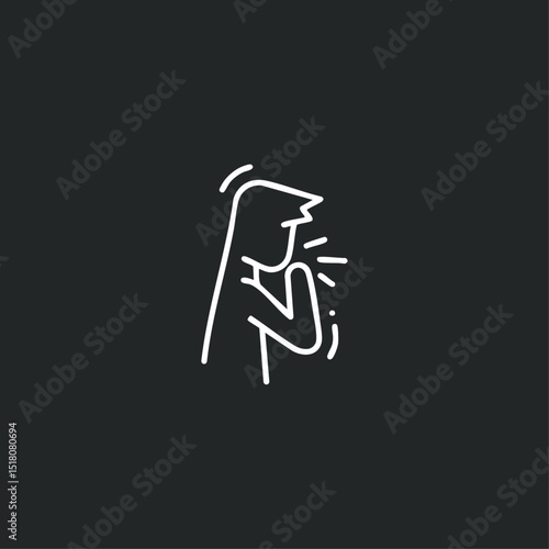 Sneeze icon logo flat vector design