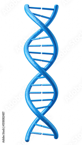 Detailed 3d model of a blue dna structure isolated on a transparent background for scientific and educational purposes, Transparent background PNG