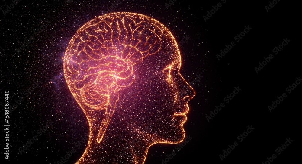 Obraz premium Abstract brain in profile view