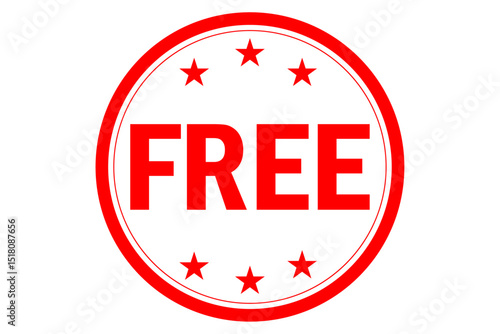FREE - Red Rubber Stamp with text FREE