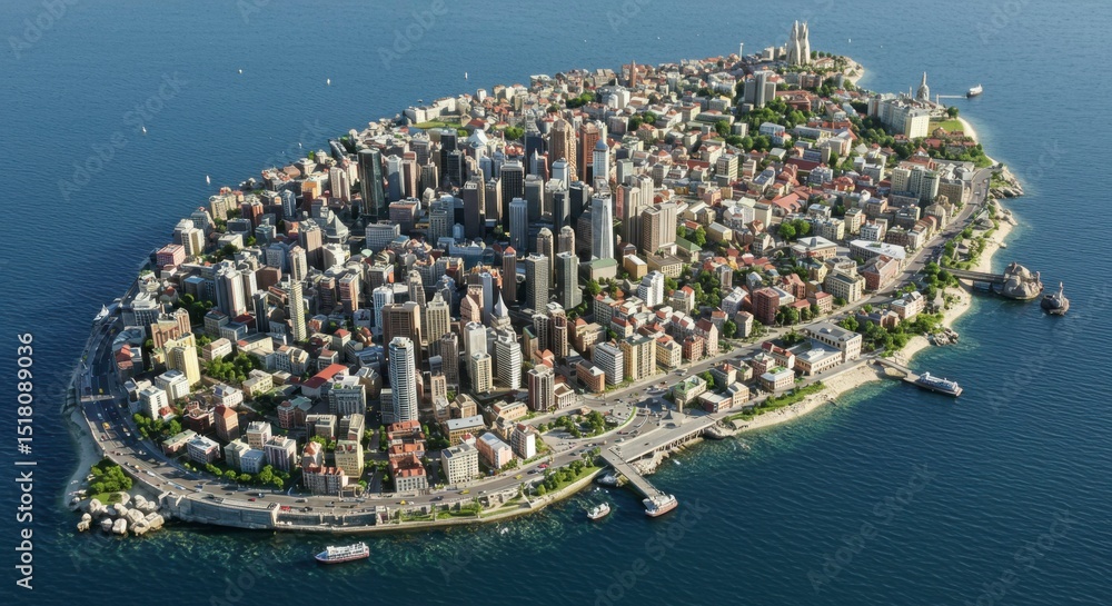 Naklejka premium Island Cityscape