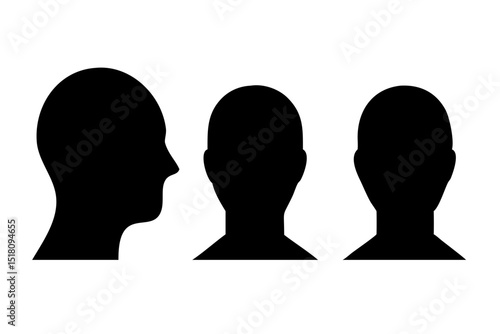 "High-Resolution Silhouettes of Three Human Figures – Minimalist Black & White Art with Dramatic Contrast"