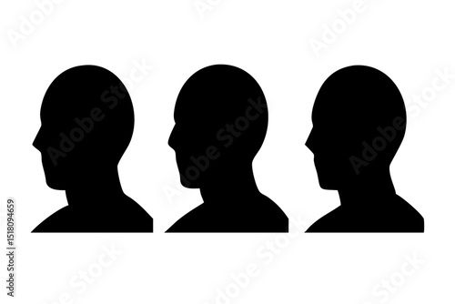 "High-Resolution Silhouettes of Three Human Figures – Minimalist Black & White Art with Dramatic Contrast"