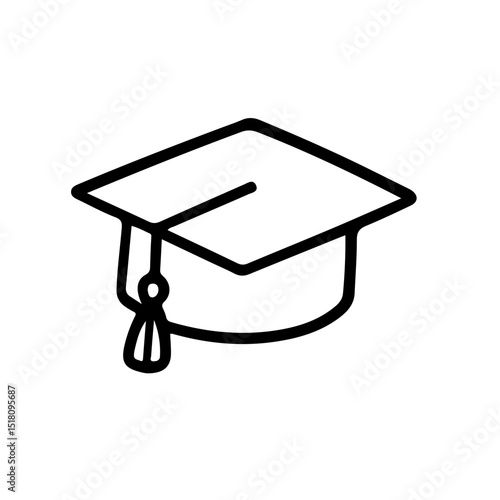 Graduation cap vector illustration, ideal for educational themes, academic success, and commencement designs. Perfect for universities, schools, and learning concept visuals.