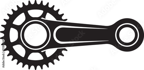 Bicycle Crankset Chainring Pedal Gear Icon Illustration