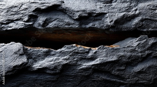 Deep coal seam texture in a rugged underground mine environment.