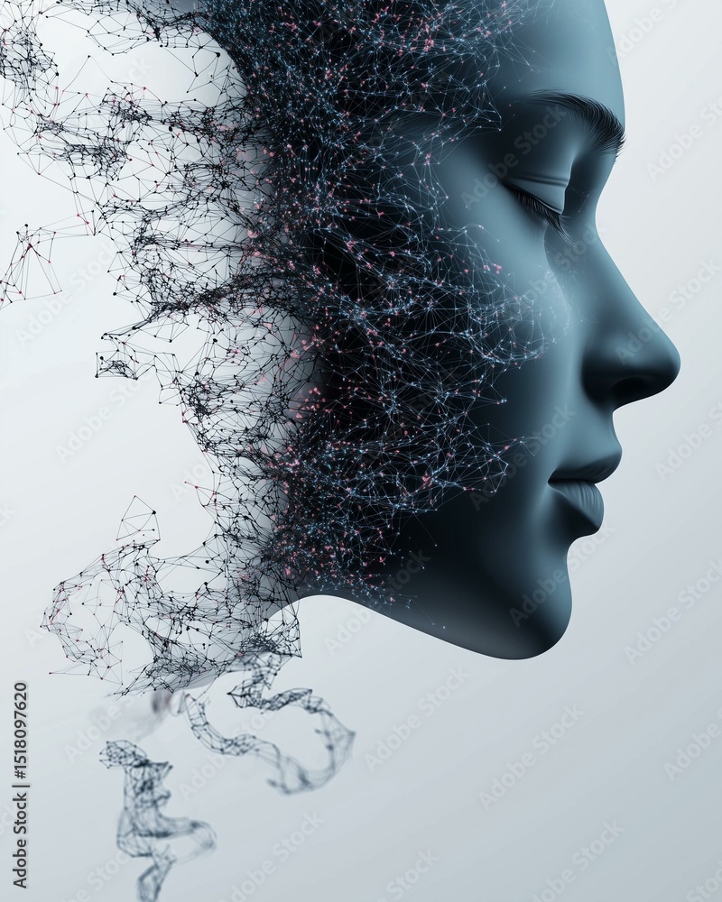 Abstract concept of human emotions shaping identity digital art studio environment side view modern technology Abstract concept of human emotions shaping identity digital art studio environment side view modern technology