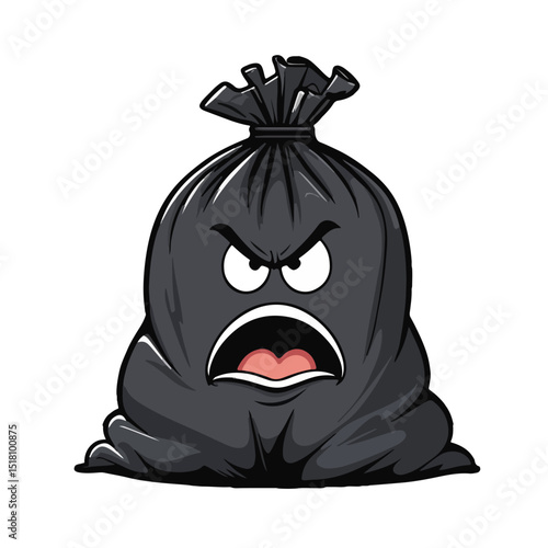 Angry Trash Bag Icon