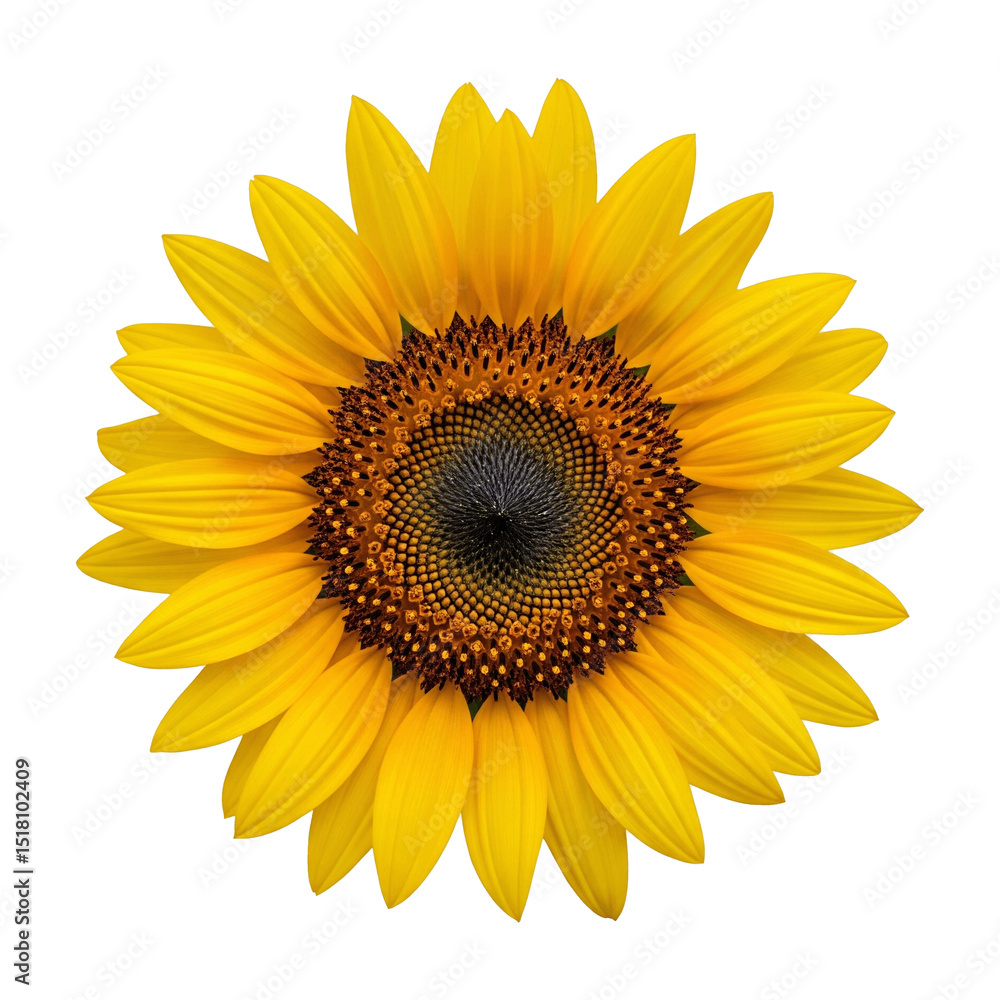 Fototapeta premium Vibrant Sunflower PNG Isolated on Transparent Background