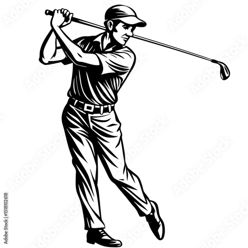 golf player vector illustration