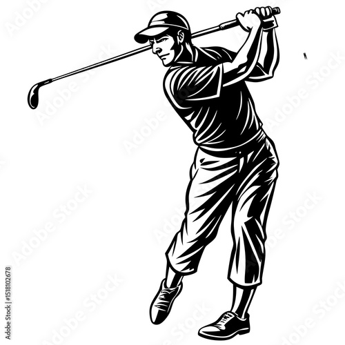 golf player vector illustration